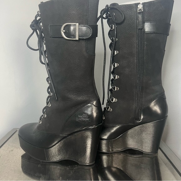 NWOT Harley Davidson W9 Platform Leather Boots - Picture 9 of 11